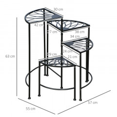 Suport pentru plante cu 4 niveluri | 57 x 55 x 63 cm, negru č.3