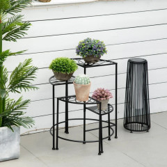 Suport pentru plante cu 4 niveluri | 57 x 55 x 63 cm, negru č.1
