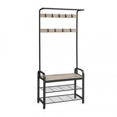 Pantofar cu cuier 33,7 x 84 x 183 cm | gri-negru č.2