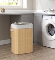 Coș de rufe din bambus 72 l 40 x 30 x 60 cm | natur č.1