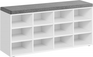 Bancă pentru încălțăminte cu pernă 30,3 x 104 x 48 cm | alb č.2