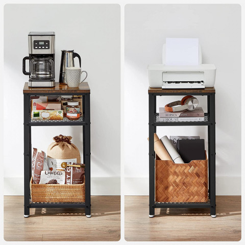 Măsuță dreptunghiulară rustică cu polițe | 40 x 30 x 75 cm č.2