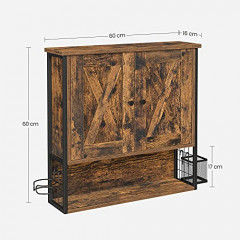 Dulap suspendat pentru baie 60 x 16 x 60 cm | maro rustic č.3