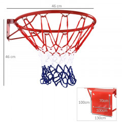 Coș de baschet montat pe perete cu plasă | Ø46 cm č.3