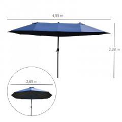 Umbrelă de grădină dublă 460 x 270 x 240 cm | albastră č.3
