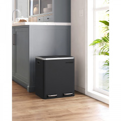 Coș de gunoi de bucătărie 2 x 15 l | negru č.1