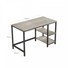 Birou rustic gri-negru | 120 x 60 x 75 cm č.2