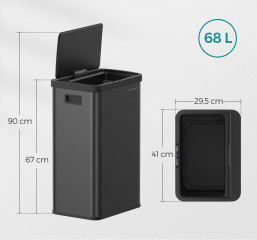 Coș de gunoi de bucătărie 68 l cu 15 saci | negru č.3