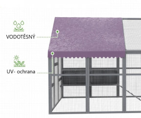 Țarc exterior pentru păsări cu acoperiș de umbrire | 280 x 185,5 x 188 cm č.2