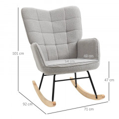 Fotoliu relaxant tip balansoar 71 x 92 x 101 cm | gri deschis č.2