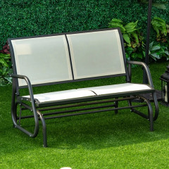 Bancă de grădină din metal 120 x 70 x 85 cm | negru + bej č.2