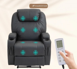 Fotoliu masaj și relaxare Frank | gri închis č.2