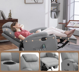 Fotoliu masaj și relaxare Otakar | gri deschis č.3