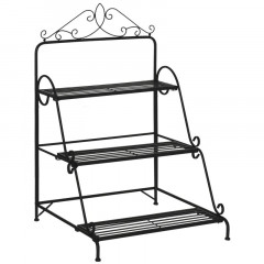 Raft metalic înălțat pentru flori 60,5 x 59,5 x 95,5 cm | negru č.2