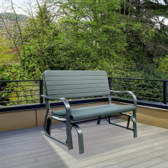 Bancă de grădină din metal cu balansoar 119 x 74 x 88 cm | verde č.1