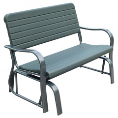 Bancă de grădină din metal cu balansoar 119 x 74 x 88 cm | verde č.2