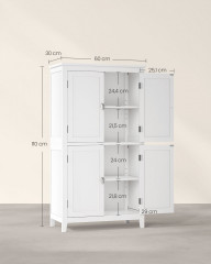 Dulap de baie pentru depozitare 30 x 60 x 110 cm | alb č.3
