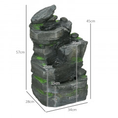 Fântână de grădină LED 34 x 28 x 57 cm | gri č.3
