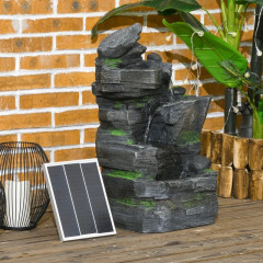 Fântână de grădină LED 34 x 28 x 57 cm | gri č.1