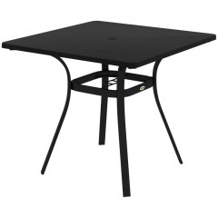Masă de grădină pentru umbrelă 80 x 80 x 72 cm | neagră č.2