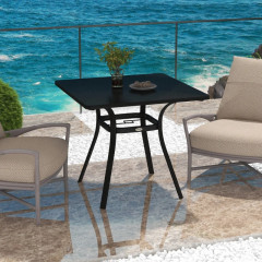 Masă de grădină pentru umbrelă 80 x 80 x 72 cm | neagră