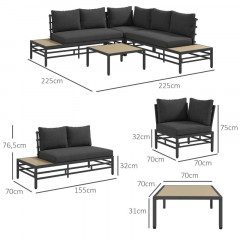 Set de grădină din aluminiu Ota | gri č.2