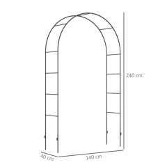 Arcadă de grădină pentru trandafiri 140 x 40 x 240 cm | negru č.2