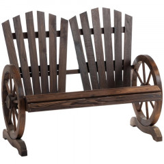 Bancă dublă de grădină din lemn 108 x 66 x 95 cm | maro închis č.2