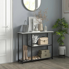 Măsuță console 100 x 30 x 80 cm | negru + alb
