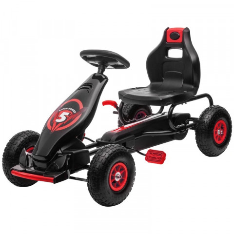 Kart cu pedale pentru copii 121 x 58 x 61 cm | roșu + negru č.2