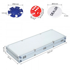 Set poker portabil cu 500 jetoane | 55,5 x 22 x 6,5 cm č.3