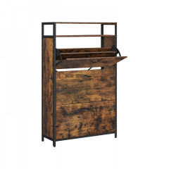 Pantofar cu polițe rabatabile 80 x 30 x 130 cm | maro rustic č.2