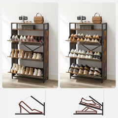 Pantofar cu polițe rabatabile 80 x 30 x 130 cm | maro rustic č.3
