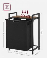 Coș pentru rufe 65 l 50 x 33 x 72 cm | negru/ maro č.3