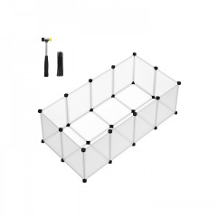 Țarc din plastic alb pentru animale de companie | 125 x 63 x 42 cm
