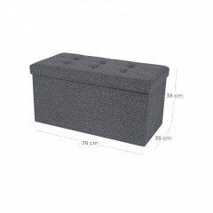 Bancă pliabilă cu spațiu de depozitare 76 x 38 x 38 cm | gri închis č.3