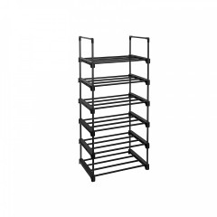Suport metalic pentru pantofi cu 6 niveluri, negru | 45 x 30 x 106 cm č.2