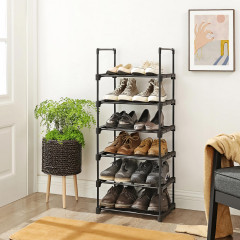 Suport metalic pentru pantofi cu 6 niveluri, negru | 45 x 30 x 106 cm č.1