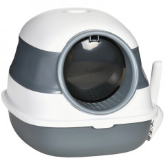 Litieră pentru pisici cu capac și lopățică 52 x 41 x 38 cm | gri-alb č.2