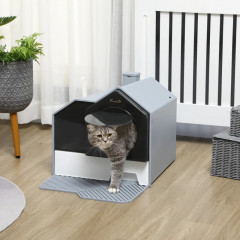 Litieră pentru pisici cu capac și lopățică 47 x 45 x 42 cm | gri č.2