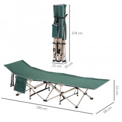 Pat pliant de camping 190 cm x 68 cm x 52 cm | verde č.3
