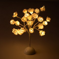 Decorație luminoasa LED tip trandafir 40 cm, alb cald č.1