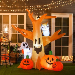 Copac bântuit gonflabil de Halloween cu lumini LED | 190 x 100 x 240 cm č.1