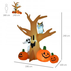 Copac bântuit gonflabil de Halloween cu lumini LED | 190 x 100 x 240 cm č.3