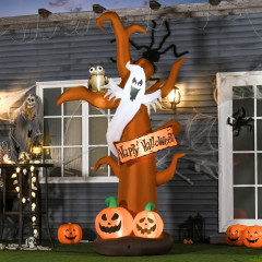 Copac bântuit gonflabil de Halloween cu lumini LED | 156 x 107 x 274 cm č.1
