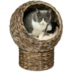 Culcuș din ratan pentru pisici 42 x 33 x 52 cm | maro închis č.2
