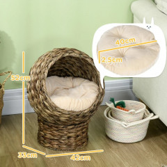 Culcuș din ratan pentru pisici 42 x 33 x 52 cm | maro închis č.3