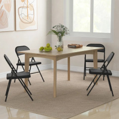Set de 4 scaune pliabile Eva | negre