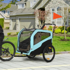 Remorcă pentru bicicletă pentru câini 2 în 1 | albastru-negru č.1
