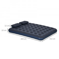 Saltea gonflabilă cu pompă manuală 203 x 152 x 22 cm | albastră č.2